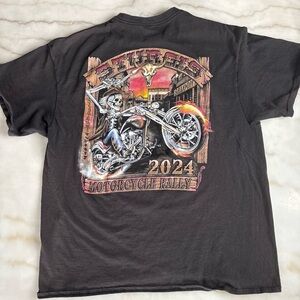 Sturgis 2024 Motorcycle Rally T Shirt Mens XL Black Graphic Tee 84th Anniversary